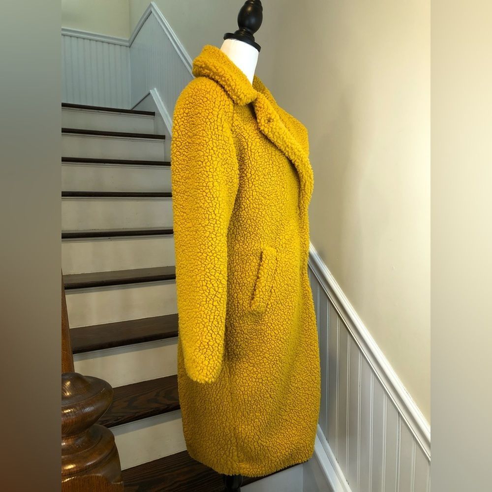LUCKY BRAND Golden Long Sherpa Teddy Coat w Snap Closure & Hand Pockets Sz XS - Picture 12 of 16